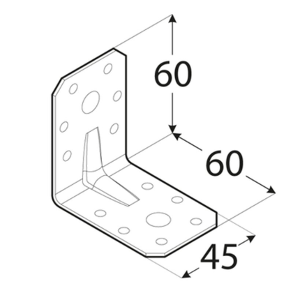 DOMAX Úhleník s prolisem 60x60x45 KPL6 4056