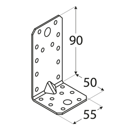 DOMAX Úhleník s prolisem 90x50x55 KP3 4023