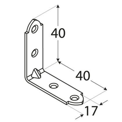 DOMAX Úhleník úzký 40x40x17 KWO2 40024