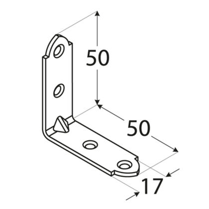 DOMAX Úhleník úzký 50x50x17 KW50 40034