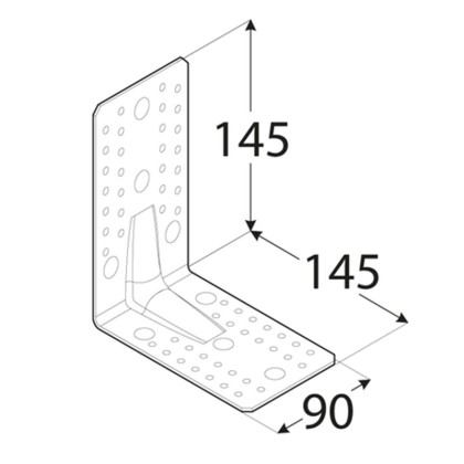 DOMAX Úhleník s prolisem 145x145x90 KP7 4027