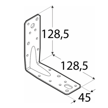 DOMAX Úhleník s prolisem 126x126x45 KP9 4029