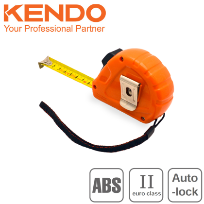 KENDO Metr svinovací, 5 m, šířka pásku 19mm, Auto-lock, ABS 35022